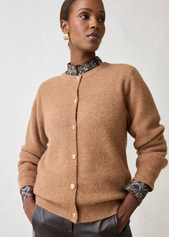 Cardigan in morbido misto alpaca e lana, bonprix
