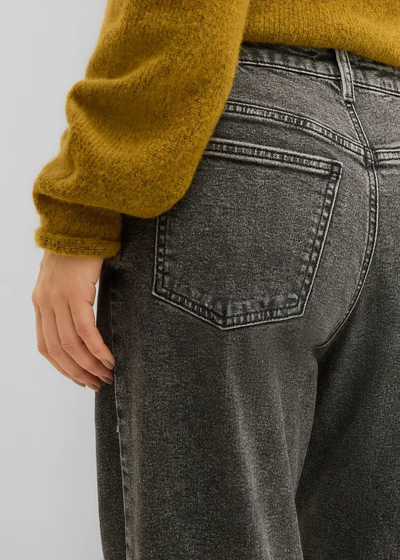 Jeans wide leg, vita media, bonprix