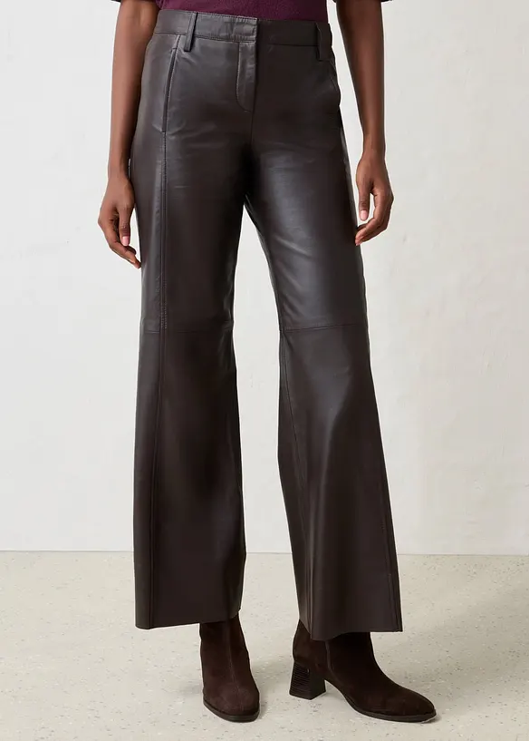 Pantaloni larghi in nappa d'agnello, bonprix