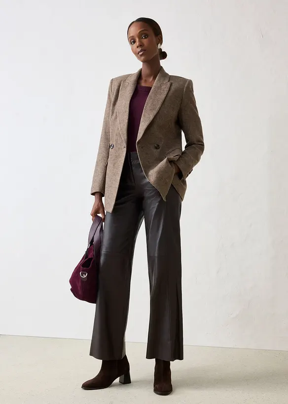 Pantaloni larghi in nappa d'agnello, bonprix
