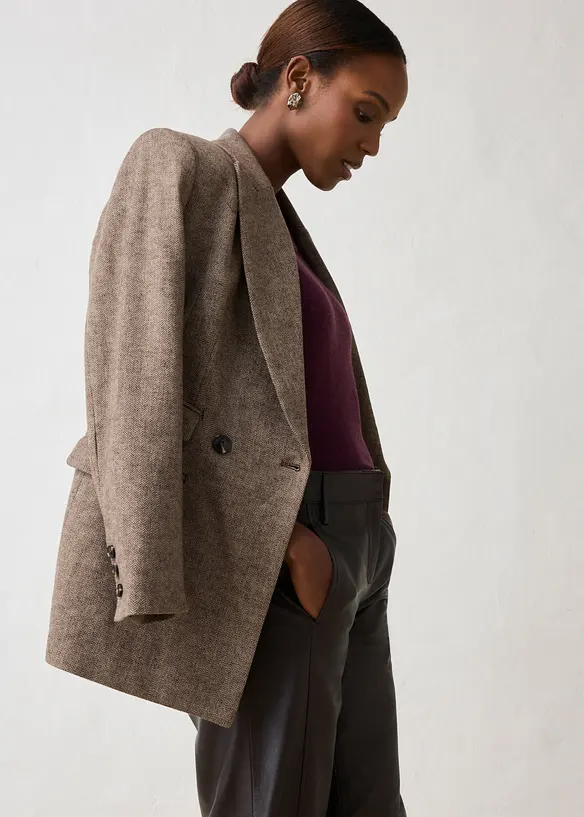 Pantaloni larghi in nappa d'agnello, bonprix