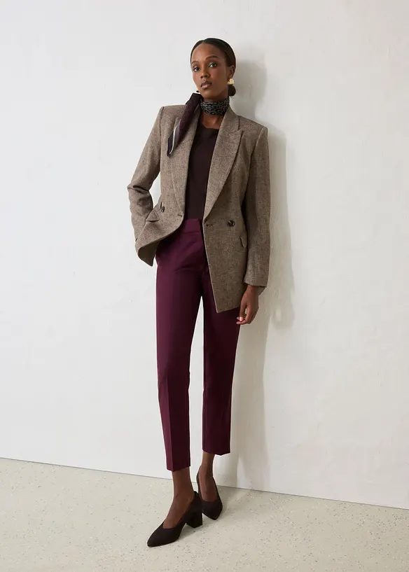 Pantaloni aderenti in misto lana morbido, bonprix