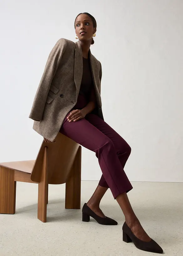 Pantaloni aderenti in misto lana morbido, bonprix