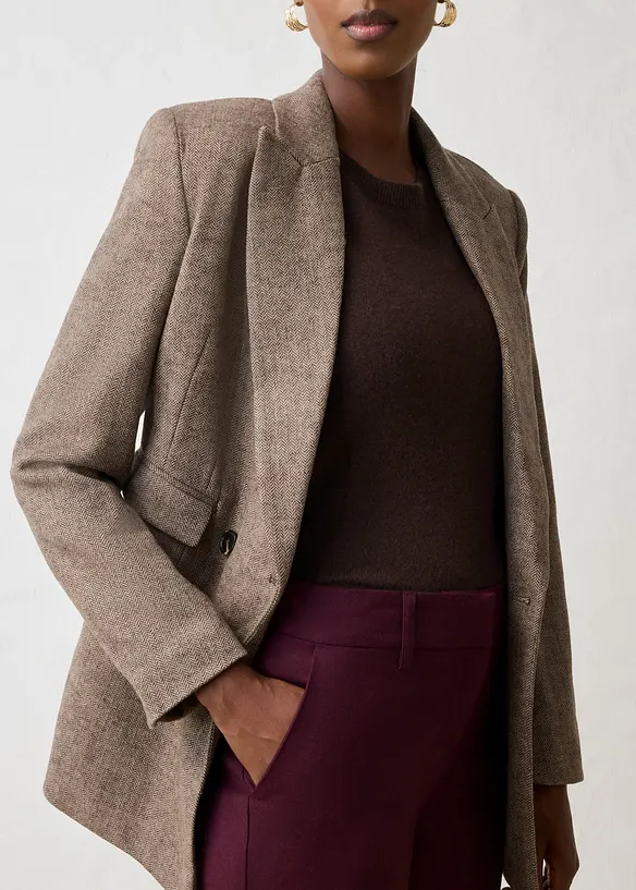 Pantaloni aderenti in misto lana morbido, bonprix