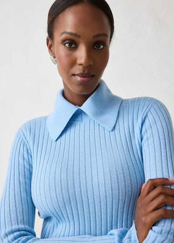 Maglione in filato fine di lana merino, bonprix