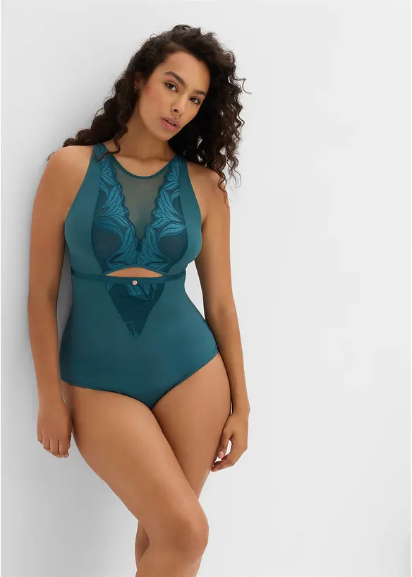 Body con pizzo ed effetto modellante medio, bonprix