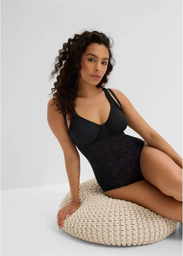 Body con pizzo ed effetto modellante forte, bonprix