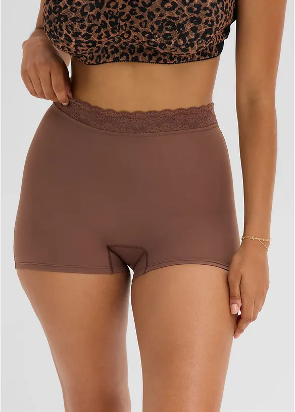 Culotte con pizzo ed effetto modellante leggero (pacco da 2), bonprix