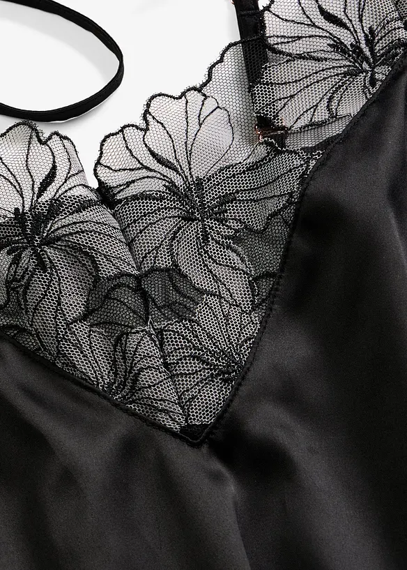 Sottoveste di satin con raffinato ricamo, bonprix