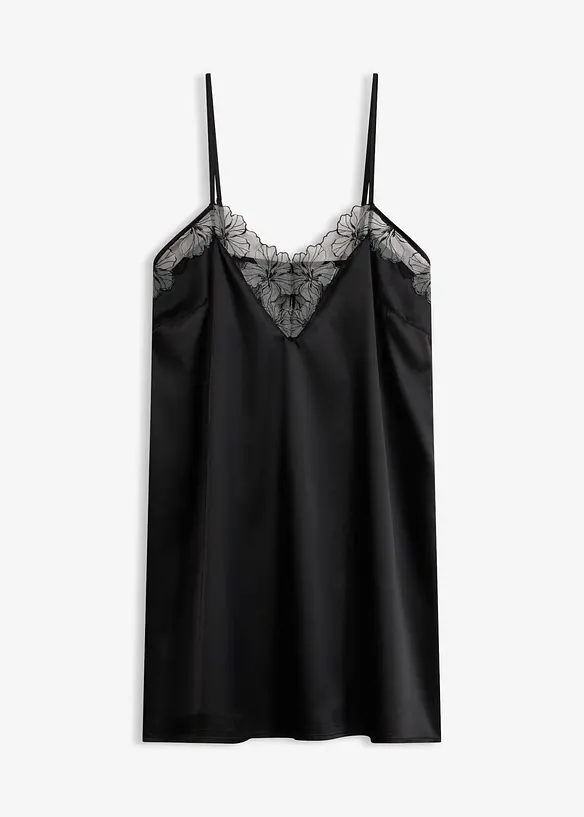 Sottoveste di satin con raffinato ricamo, bonprix