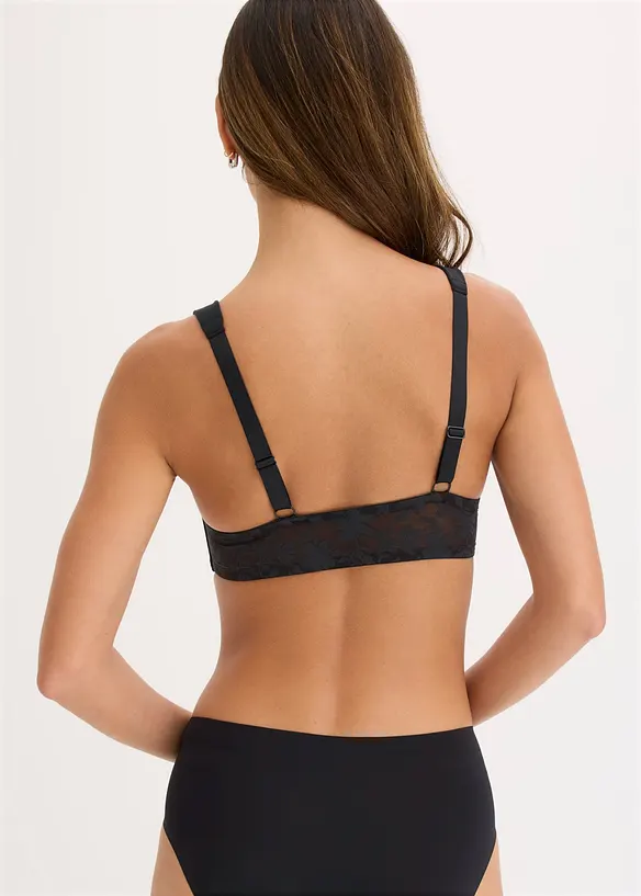 Reggiseno senza ferretto con coppe preformate, pizzo e chiusura davanti, bonprix