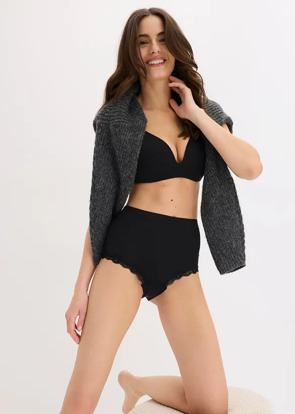 Panty a vita alta senza cuciture in poliammide (pacco da 3), bonprix