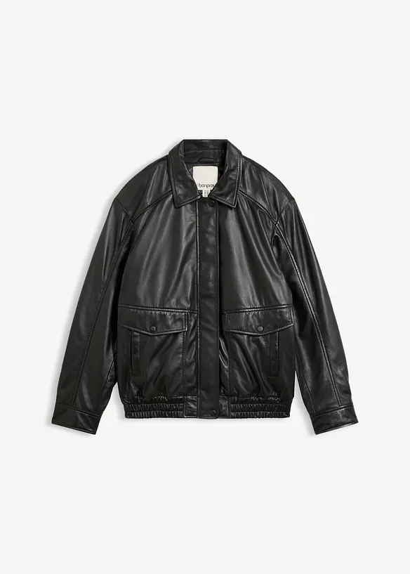 Bomber oversize in nappa d'agnello, bonprix