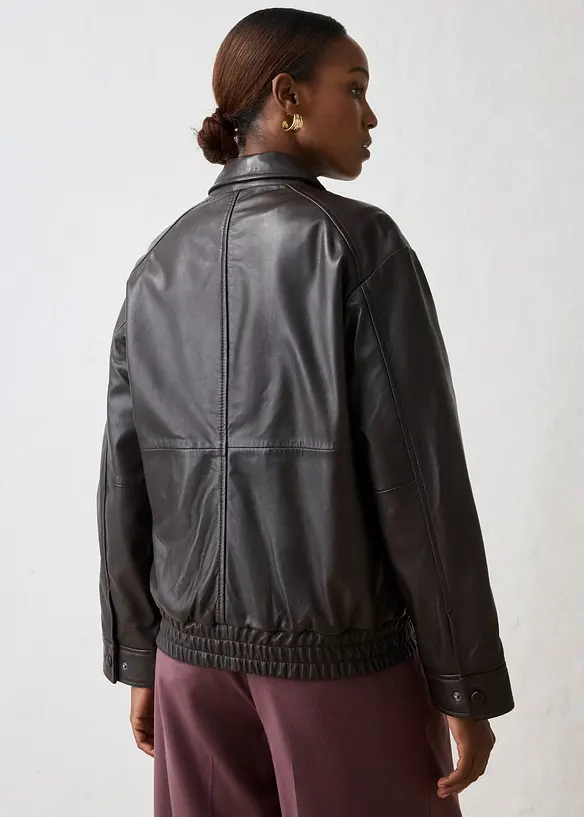 Bomber oversize in nappa d'agnello, bonprix