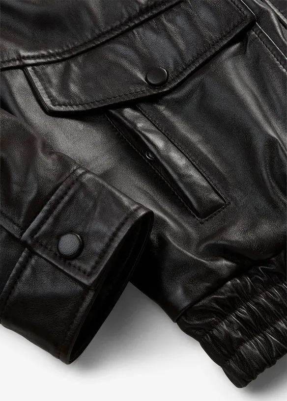 Bomber oversize in nappa d'agnello, bonprix