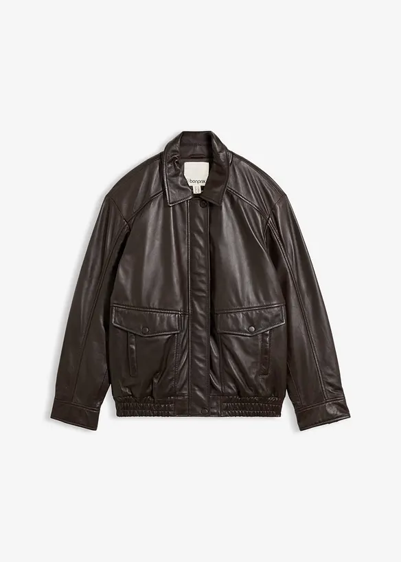 Bomber oversize in nappa d'agnello, bonprix