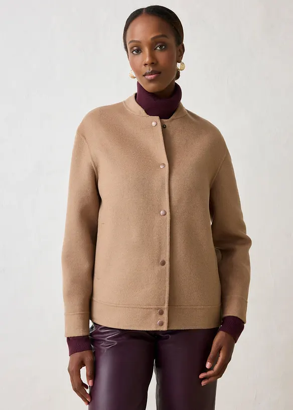 Bomber in misto lana morbido, bonprix