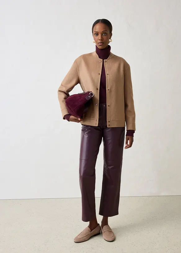Bomber in misto lana morbido, bonprix