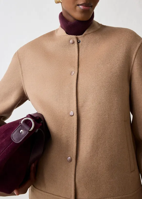 Bomber in misto lana morbido, bonprix