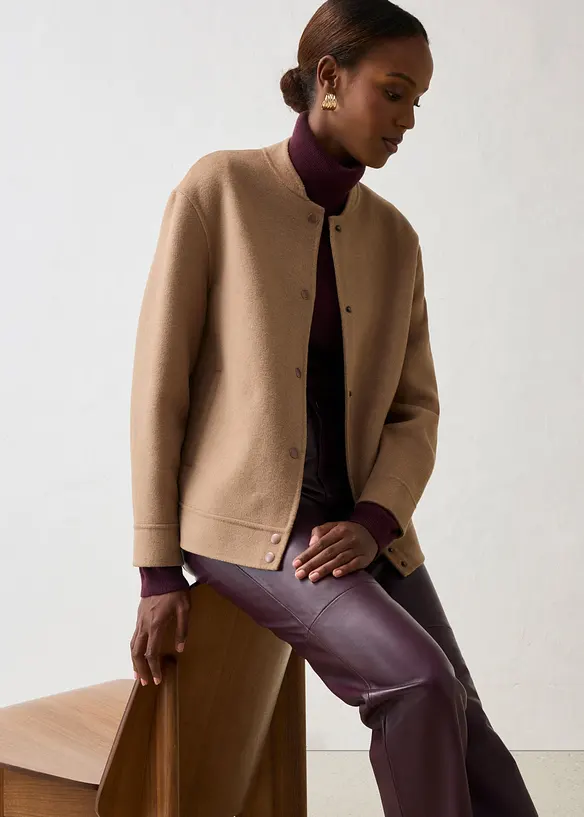 Bomber in misto lana morbido, bonprix