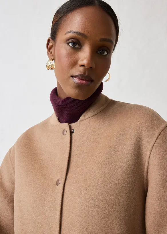 Bomber in misto lana morbido, bonprix