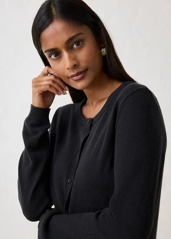 Cardigan in misto cachemire morbido con Good Cashmere Standard&reg;, bonprix