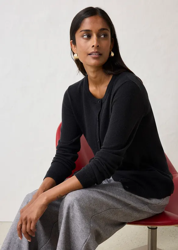 Cardigan in misto cachemire morbido con Good Cashmere Standard&reg;, bonprix