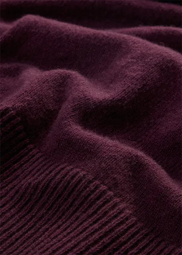 Maglione oversize a maniche corte in misto lana, bonprix
