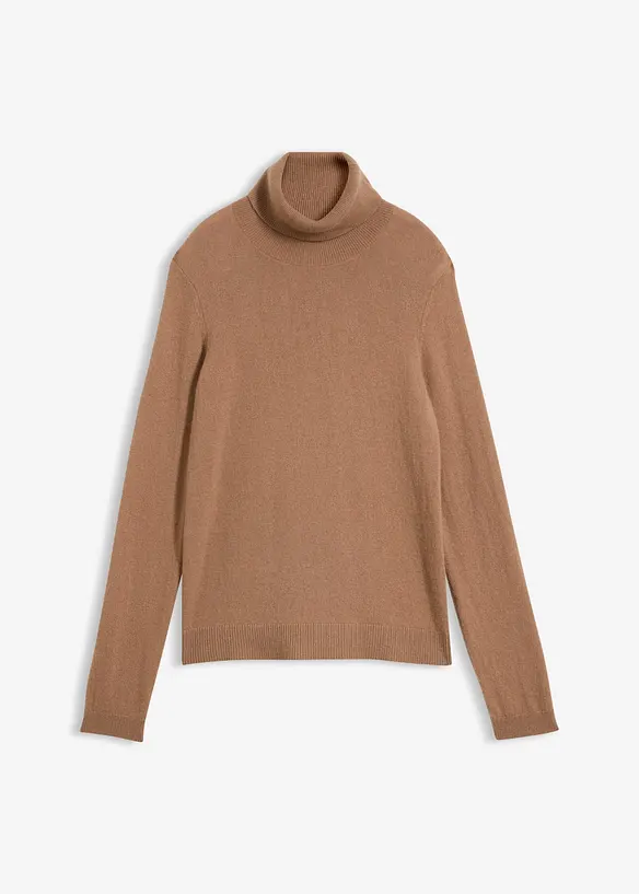 Maglione a collo alto in misto cachemire morbido con Good Cashmere Standard&reg;, bonprix