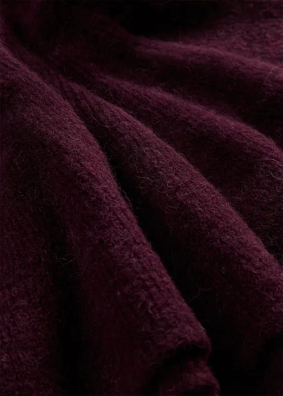 Maglione a maniche corte in misto  lana con baschina, bonprix
