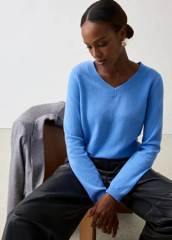 Maglione in misto cachemire morbido con Good Cashmere Standard&reg;, bonprix