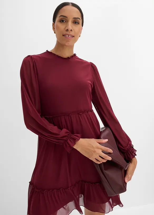 Abito in jersey e mesh fine, bonprix