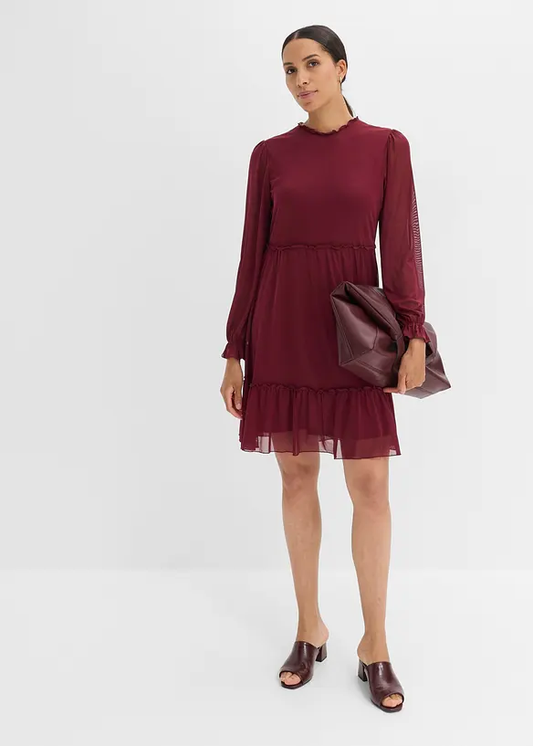 Abito in jersey e mesh fine, bonprix