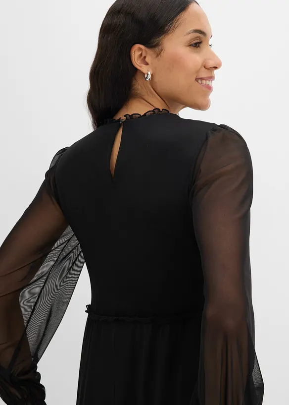 Abito in jersey e mesh fine, bonprix