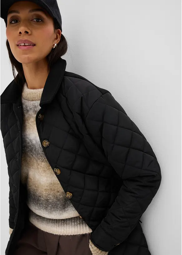 Giacca trapuntata leggera con materiali misti, bonprix