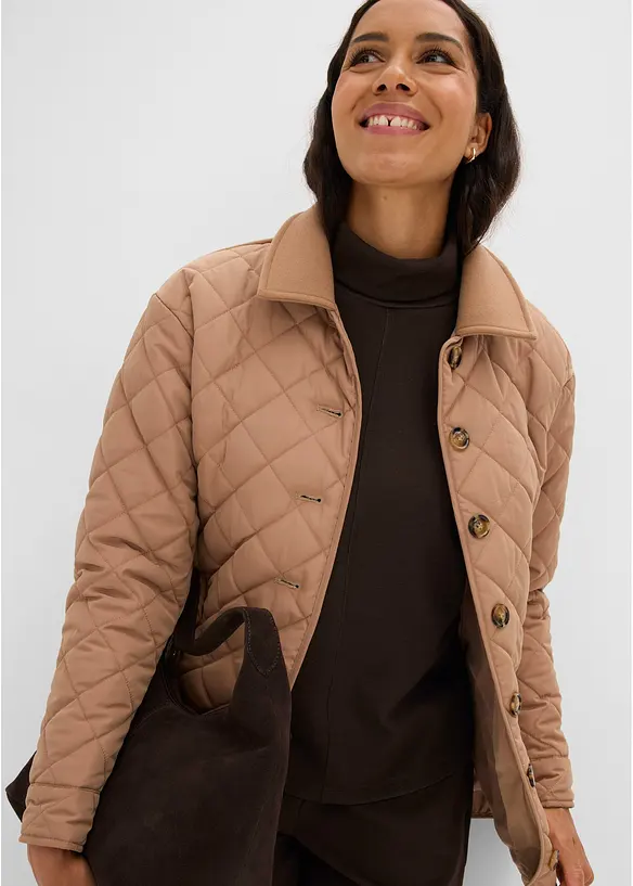 Giacca trapuntata leggera con materiali misti, bonprix