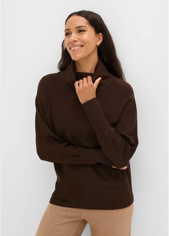 Maglione a collo alto in misto viscosa, bonprix