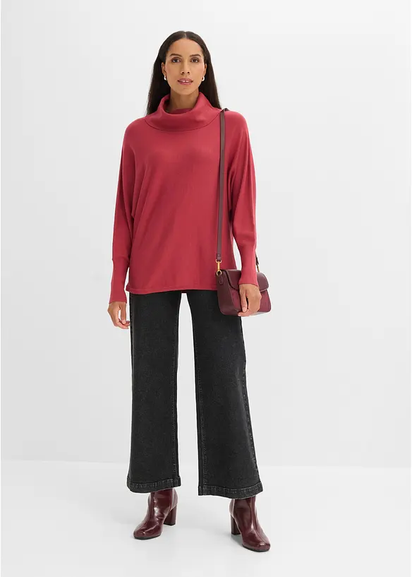 Maglione a collo alto in misto viscosa, bonprix