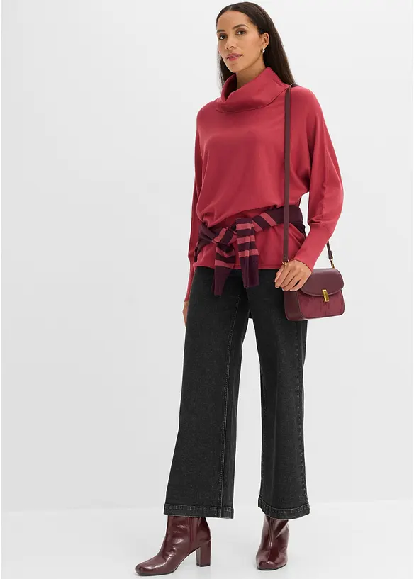 Maglione a collo alto in misto viscosa, bonprix