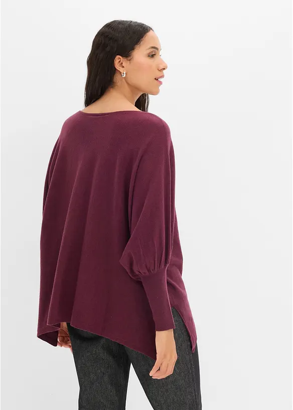 Maglione oversize con fondo a punte, bonprix