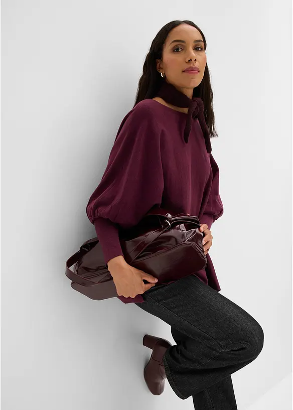 Maglione oversize con fondo a punte, bonprix