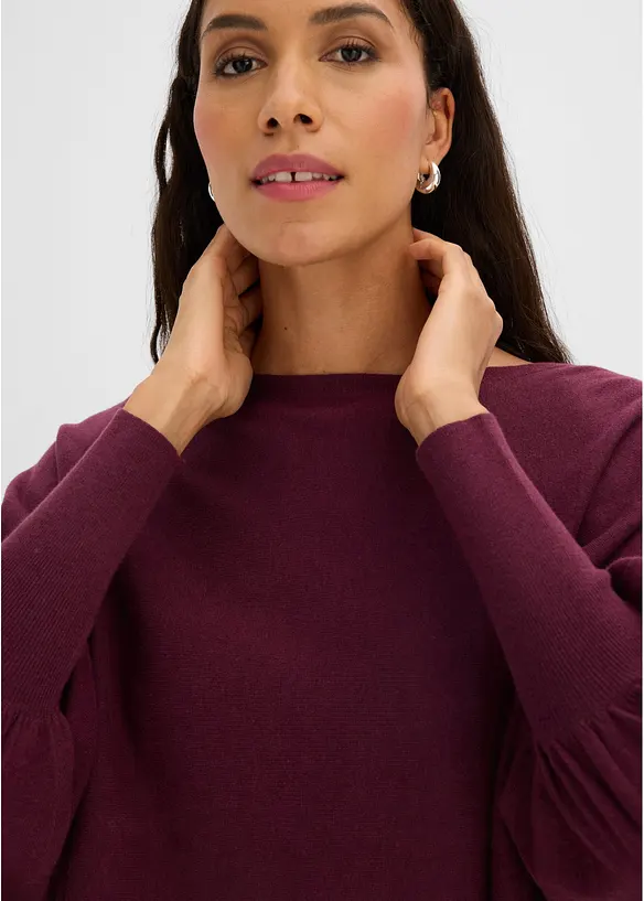 Maglione oversize con fondo a punte, bonprix