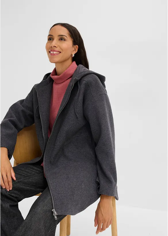 Giacca da mezza stagione, simil lana, bonprix