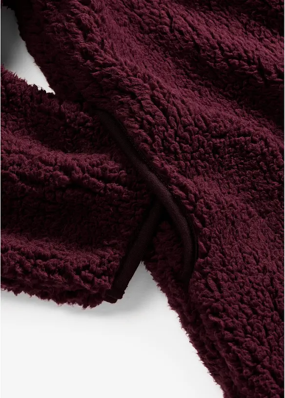 Felpa con zip in pile teddy, bonprix