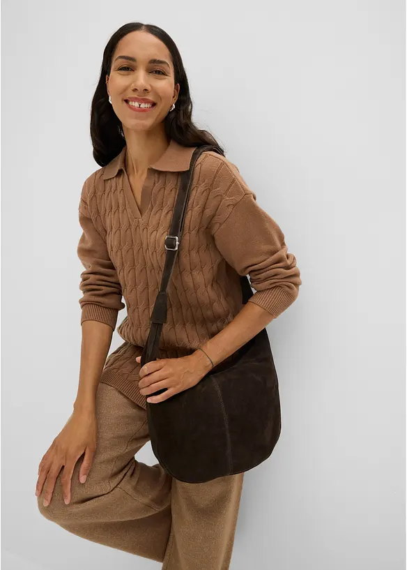 Maglione oversize con motivo a trecce, bonprix