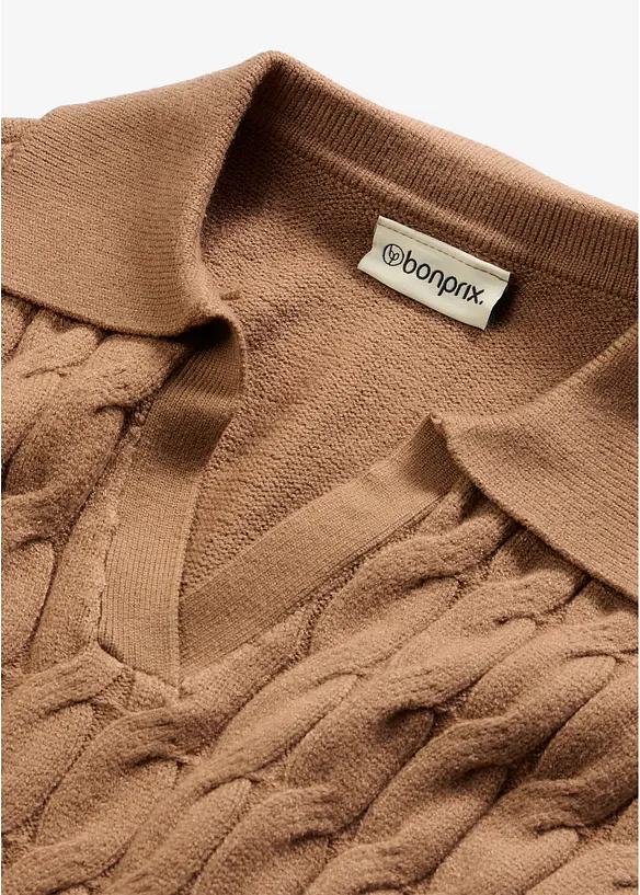 Maglione oversize con motivo a trecce, bonprix