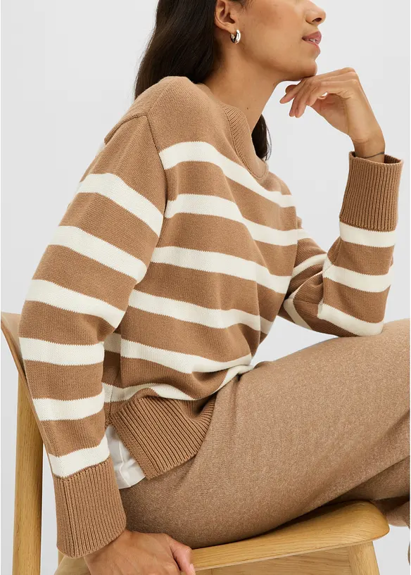 Maglione oversize in misto cotone, bonprix