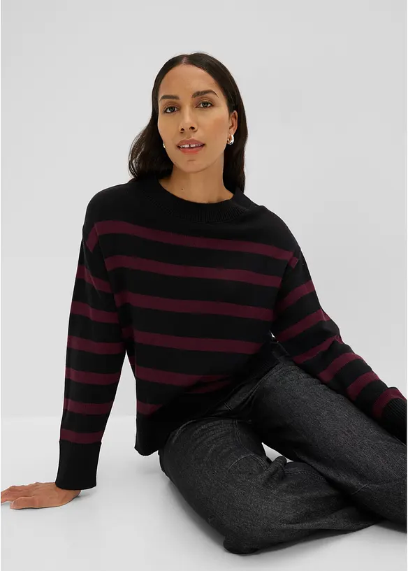 Maglione oversize in misto cotone, bonprix