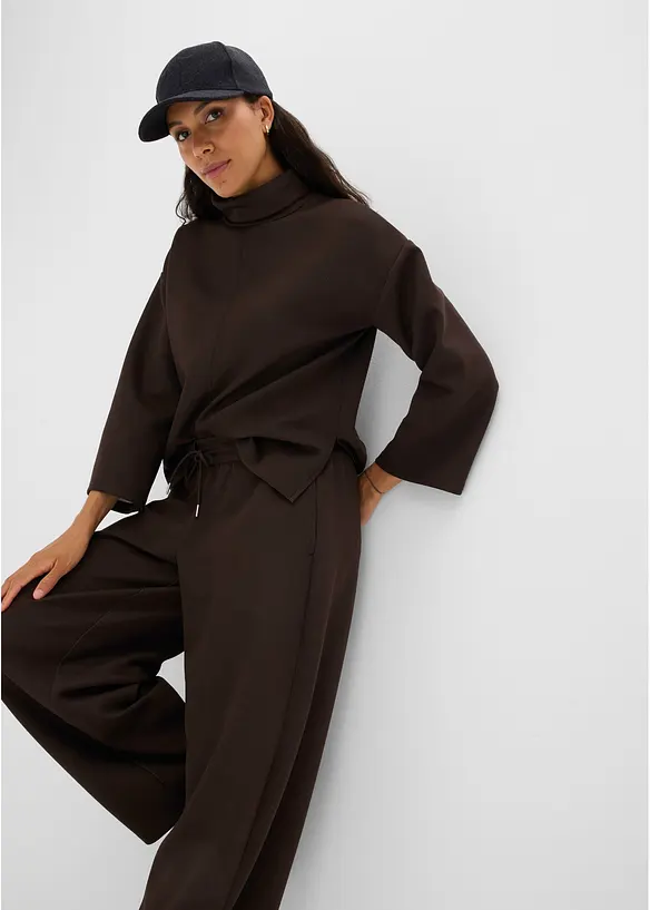 Pantaloni in felpa effetto neoprene, bonprix