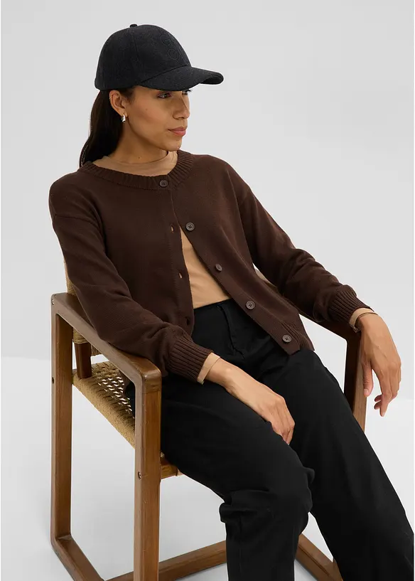 Cardigan corto in misto cotone, bonprix